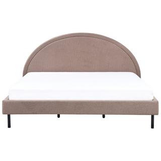 Beliani Lit avec sommier en Bouclé Rétro MARGUT  