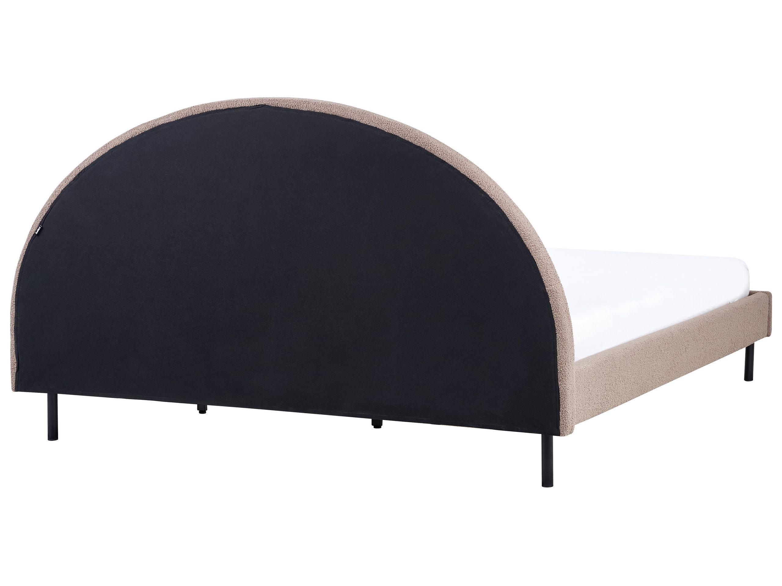 Beliani Lit avec sommier en Bouclé Rétro MARGUT  