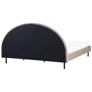 Beliani Lit avec sommier en Bouclé Rétro MARGUT  