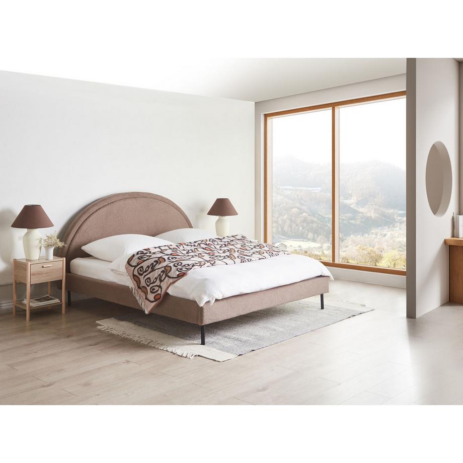 Beliani Bett mit Lattenrost aus Bouclé Retro MARGUT  