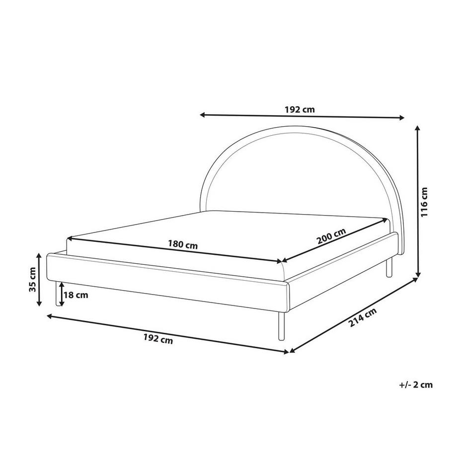 Beliani Bett mit Lattenrost aus Bouclé Retro MARGUT  