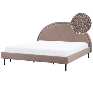 Beliani Lit avec sommier en Bouclé Rétro MARGUT  