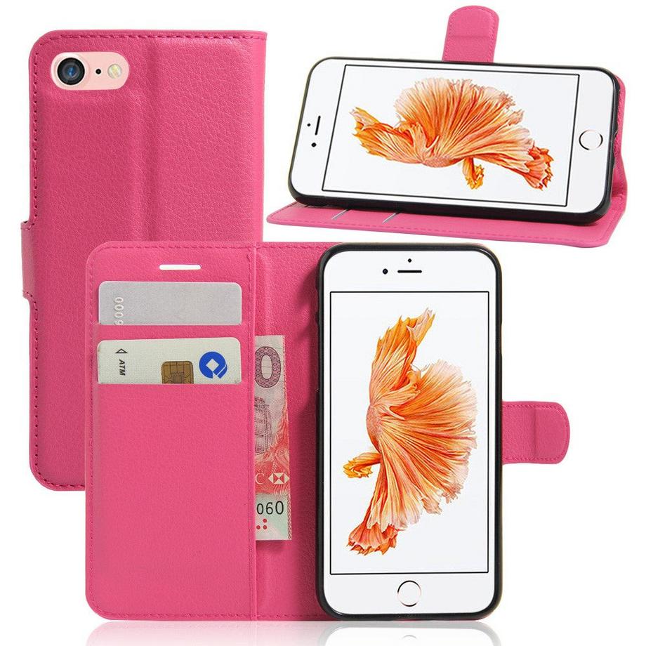 Cover-Discount  iPhone SE / 8 / 7 - Leder Tasche Etui Hülle Kartenfächer 