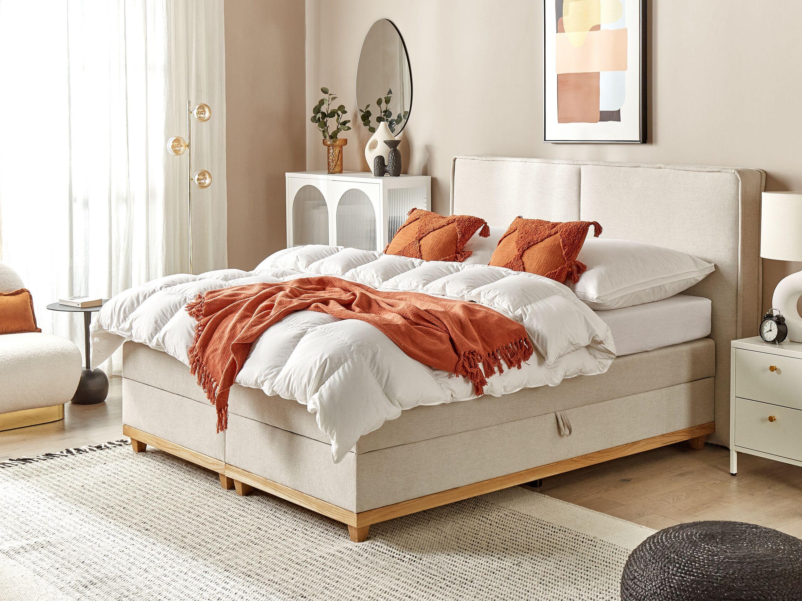 Beliani Lit Boxspring en Polyester Traditionnel DYNASTY  