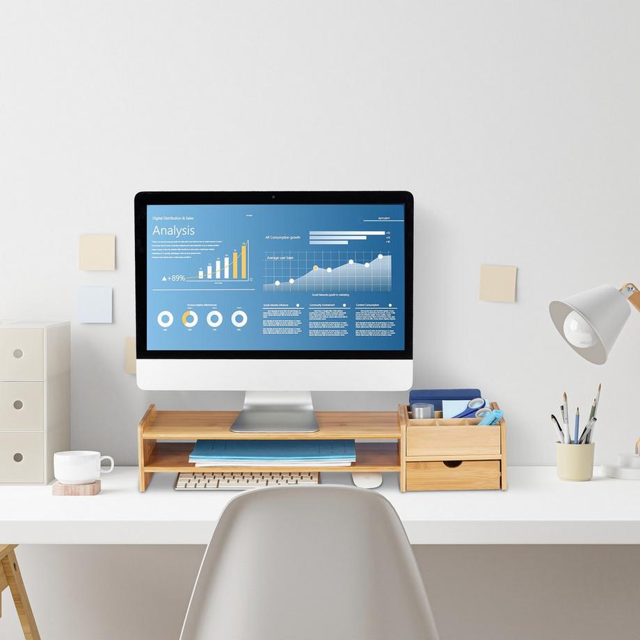 B2X  Support d'écran et rangement de bureau 