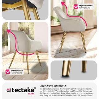 Tectake Stuhl Marilyn Samtoptik, goldene Stuhlbeine  