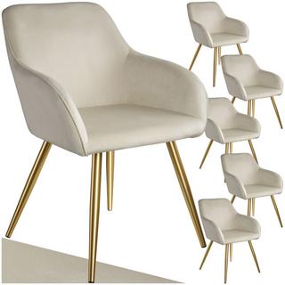 Tectake Stuhl Marilyn Samtoptik, goldene Stuhlbeine  