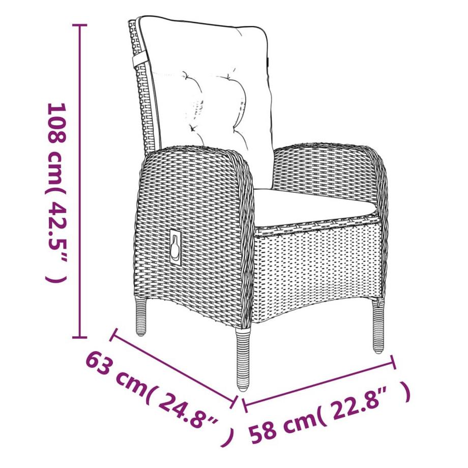 VidaXL Garten essgruppe poly-rattan  