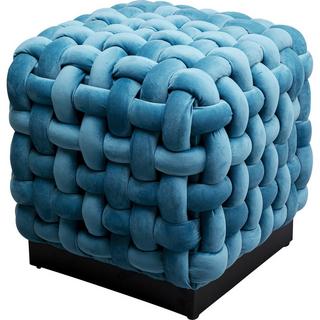 KARE Design Tabouret Weave Carré bleu 47x47  