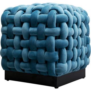 KARE Design Tabouret Weave Square bleu 47x47  