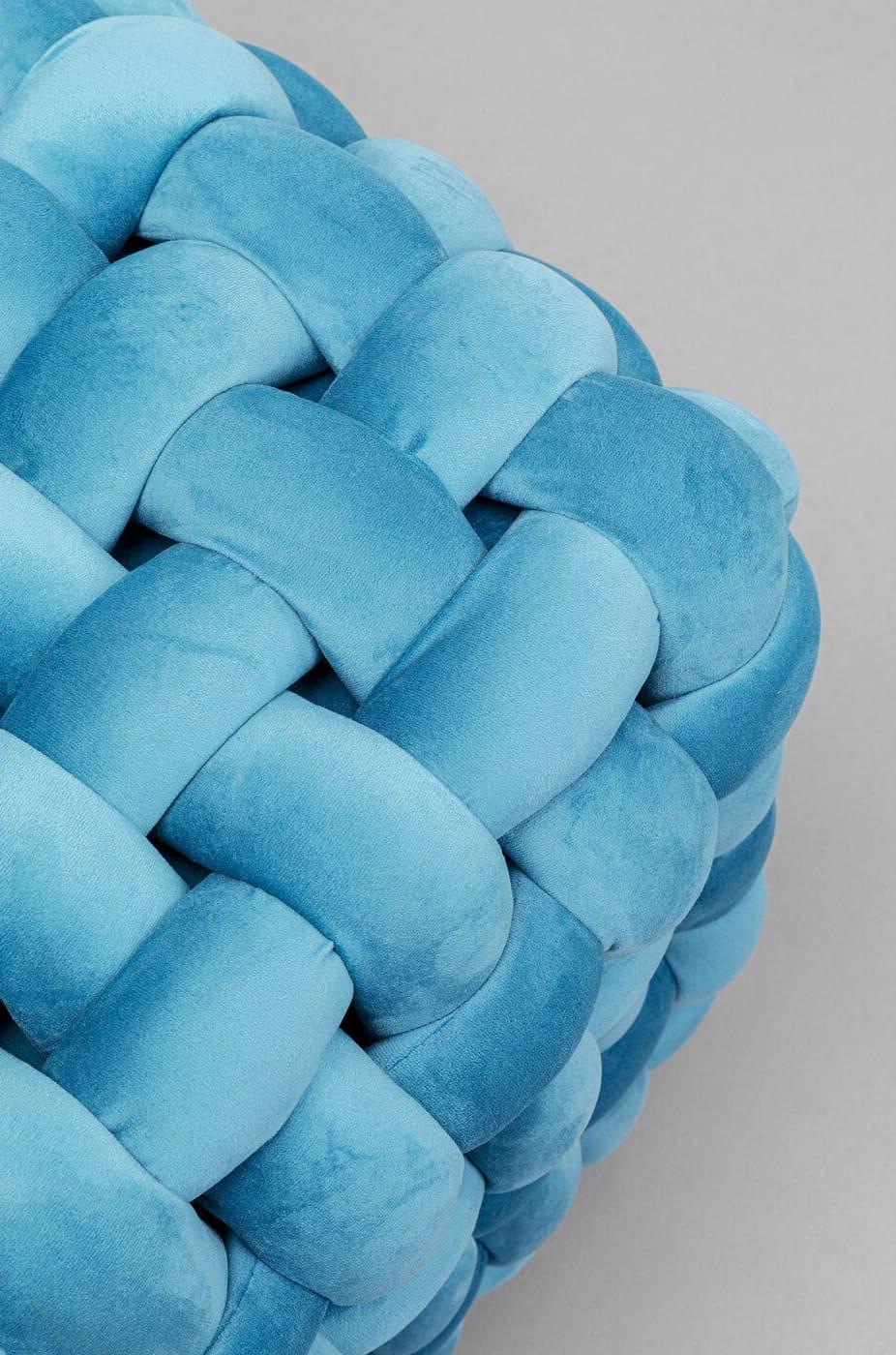 KARE Design Tabouret Weave Square bleu 47x47  