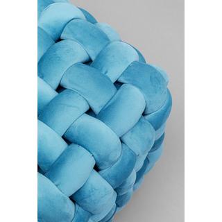 KARE Design Tabouret Weave Square bleu 47x47  