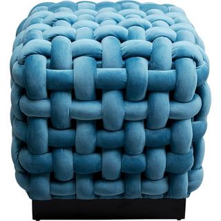 KARE Design Tabouret Weave Carré bleu 47x47  