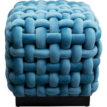 Tabouret Weave Square bleu 47x47