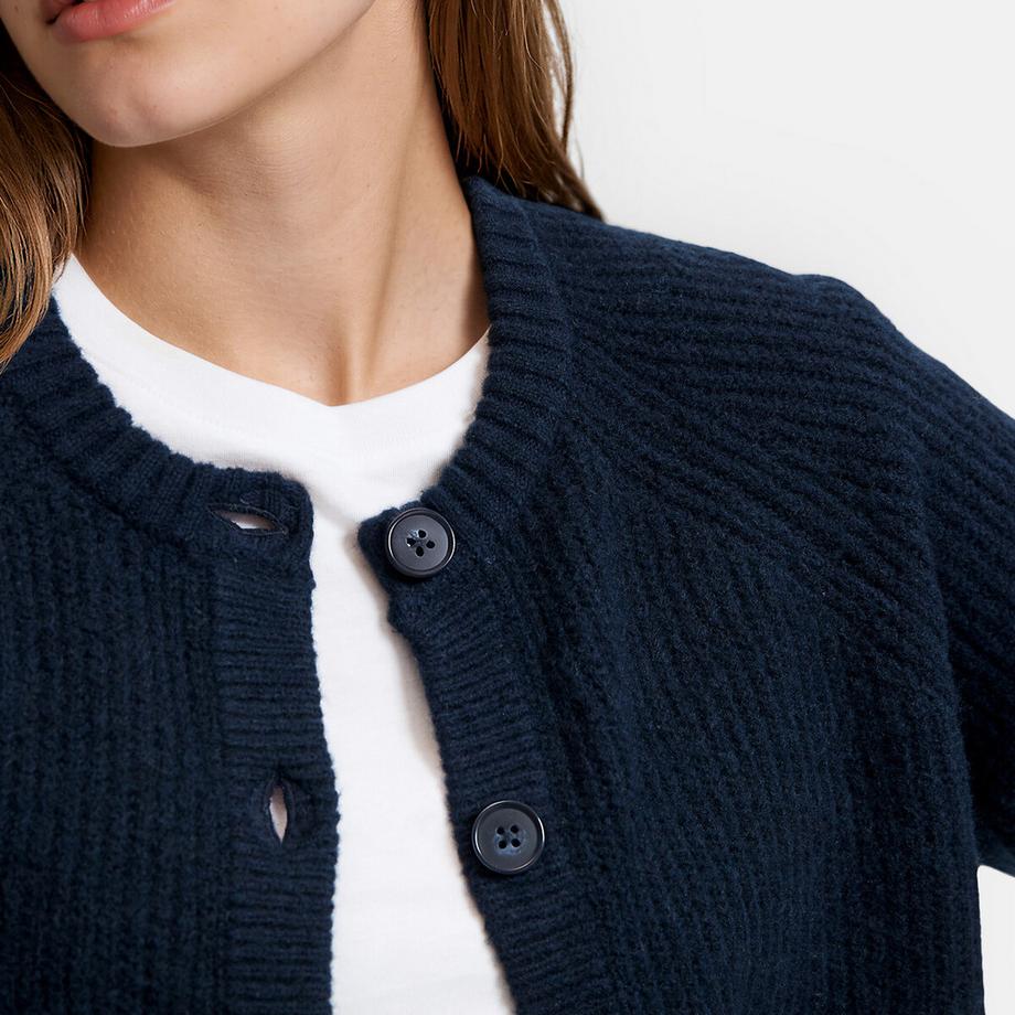 La Redoute Collections Cardigan collo tondo in maglia a coste  