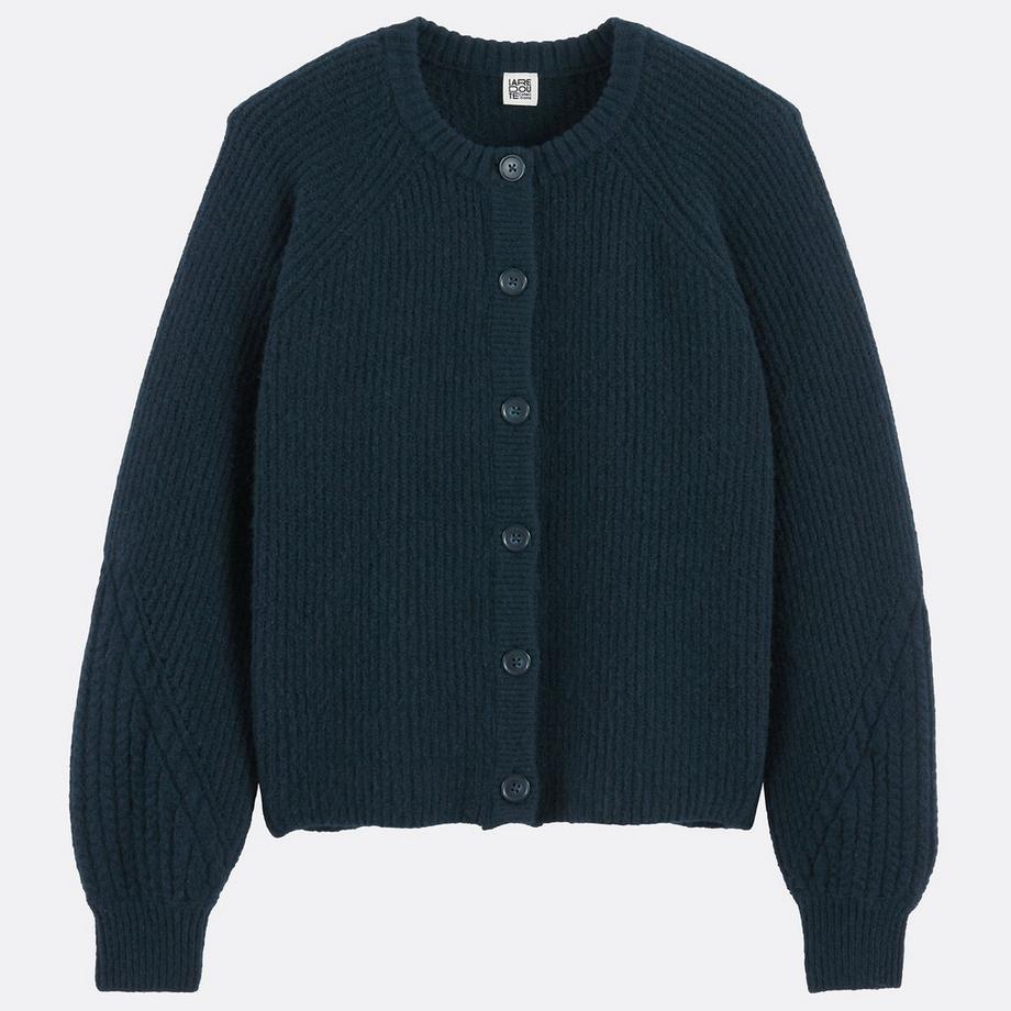 La Redoute Collections Cardigan collo tondo in maglia a coste  