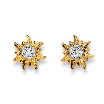 Ohrstecker Edelweiss Bicolor Gelb-/Weissgold 750, 14mm