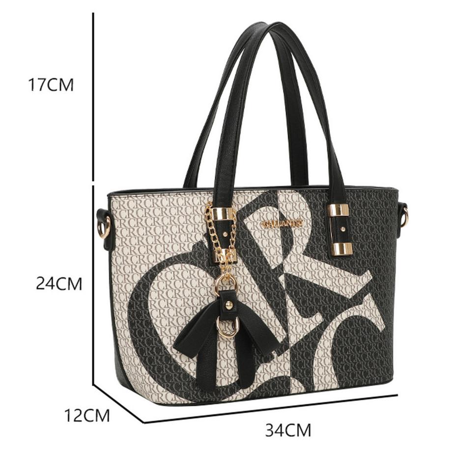 Gallantry Sac Cabas Motif Lettrage et Bandoulière  