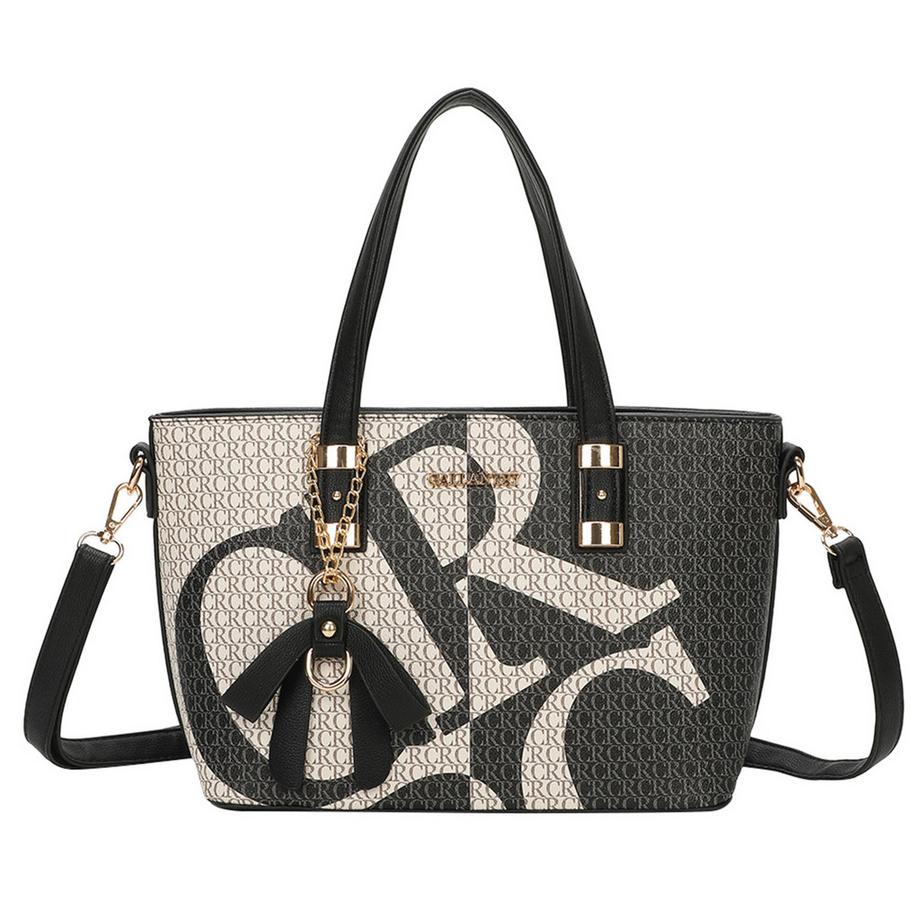 Sac Cabas Motif Lettrage et Bandoulière
