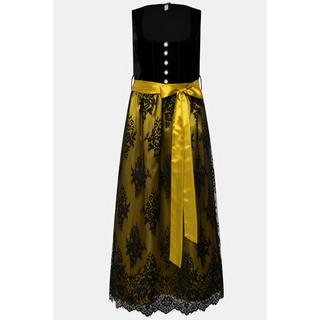 Ulla Popken  Tradizionale abito smanicato Dirndl con top di velluto, gonna in Jacquard e scollo rettangolare 