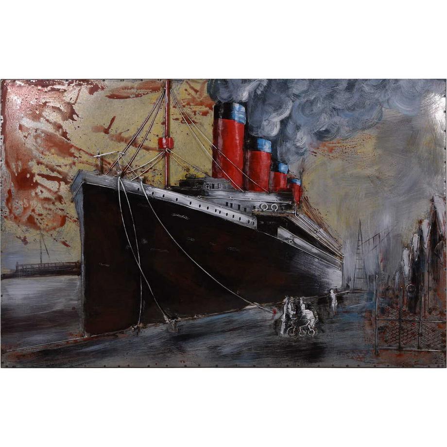 Tableau métallique 3D bateau Visionik 120x80