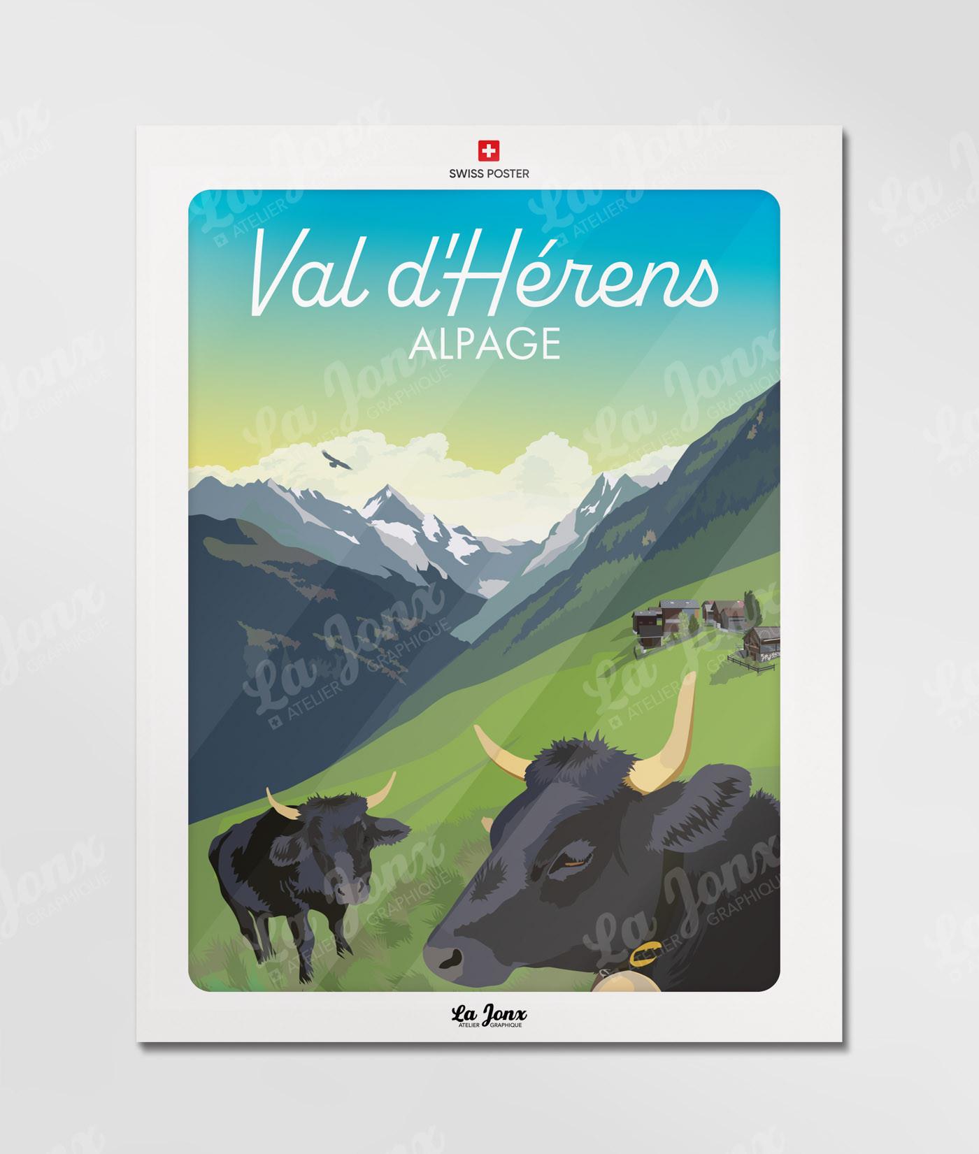 La-Jonx Affiche de Val d'Hérens - Alpage  