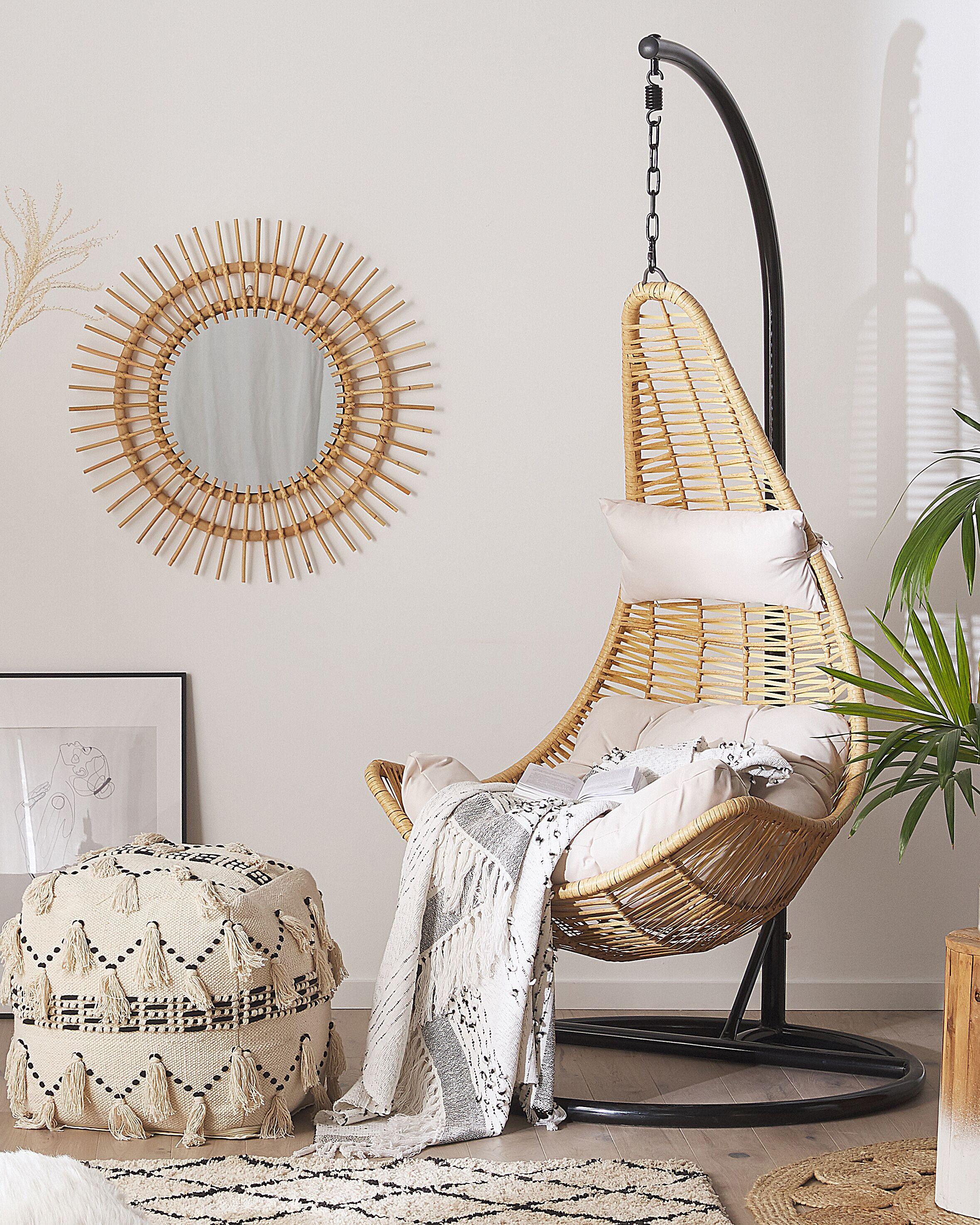 Beliani Fauteuil suspendu avec support en Polyrotin Rétro ATRI II  