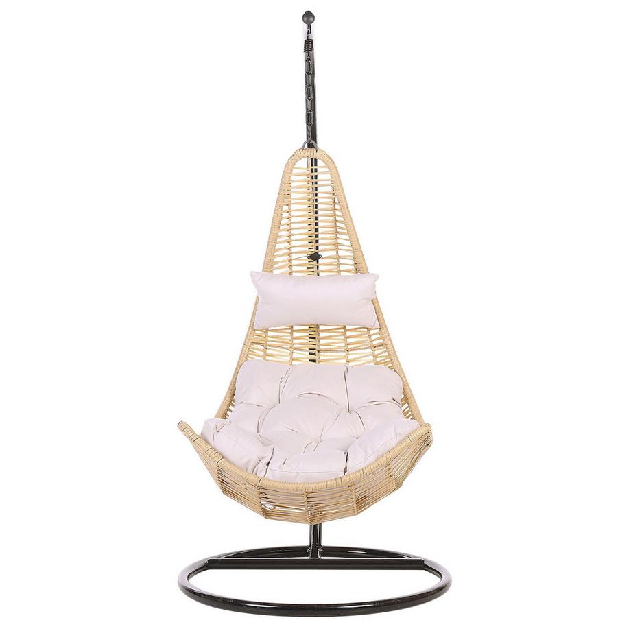 Beliani Hängesessel mit Gestell aus PE Rattan Retro ATRI II  