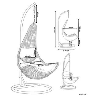 Beliani Fauteuil suspendu avec support en Polyrotin Rétro ATRI II  