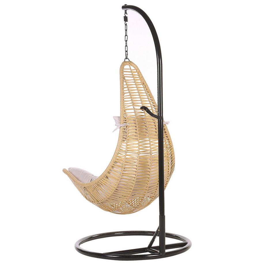 Beliani Hängesessel mit Gestell aus PE Rattan Retro ATRI II  