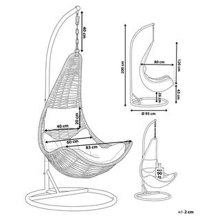 Beliani Hängesessel mit Gestell aus PE Rattan Retro ATRI  
