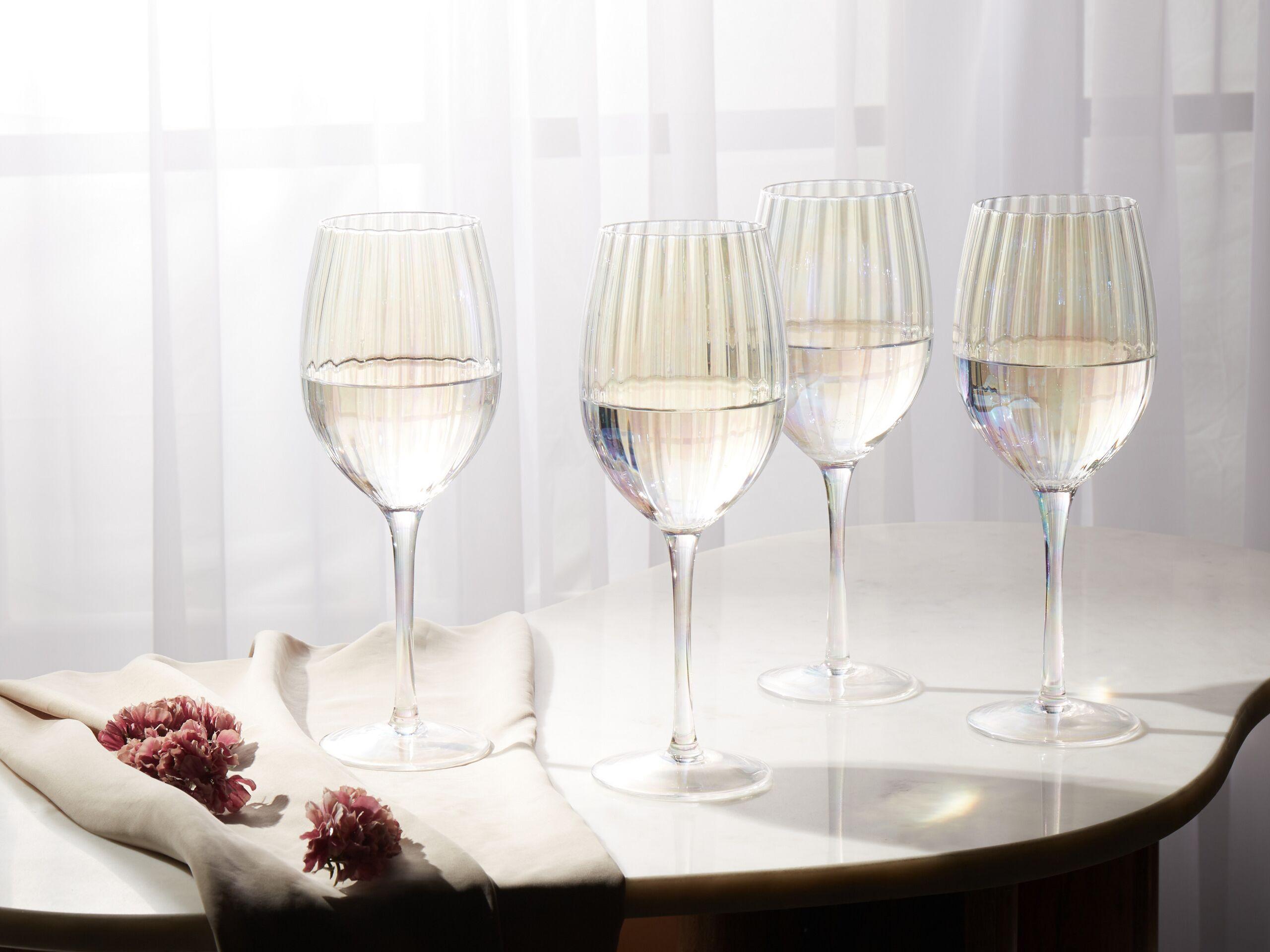 Beliani Weingläser im 4er Set aus Glas Retro MORGANITE  