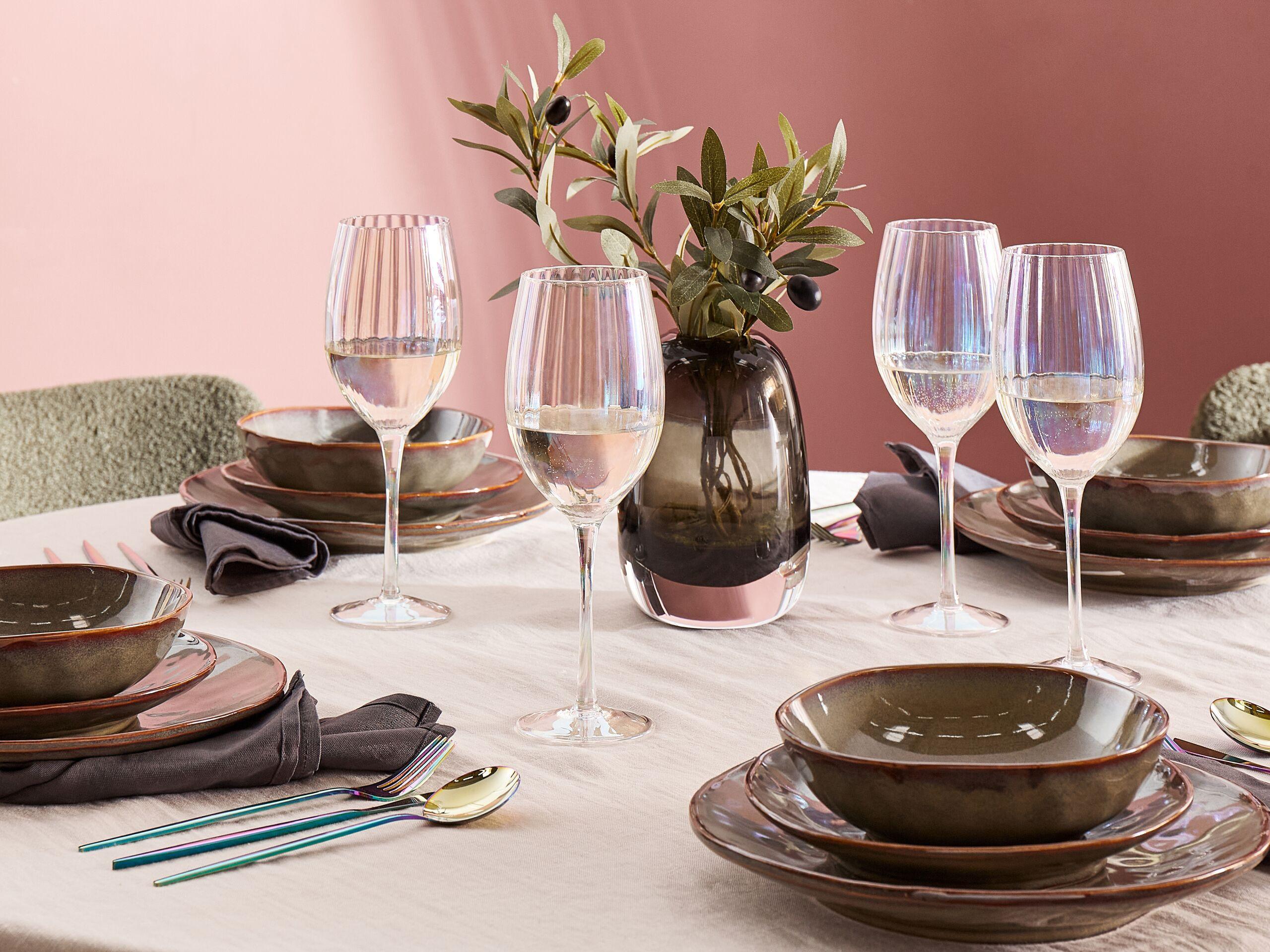 Beliani Weingläser im 4er Set aus Glas Retro MORGANITE  