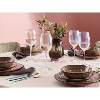 Beliani Weingläser im 4er Set aus Glas Retro MORGANITE  