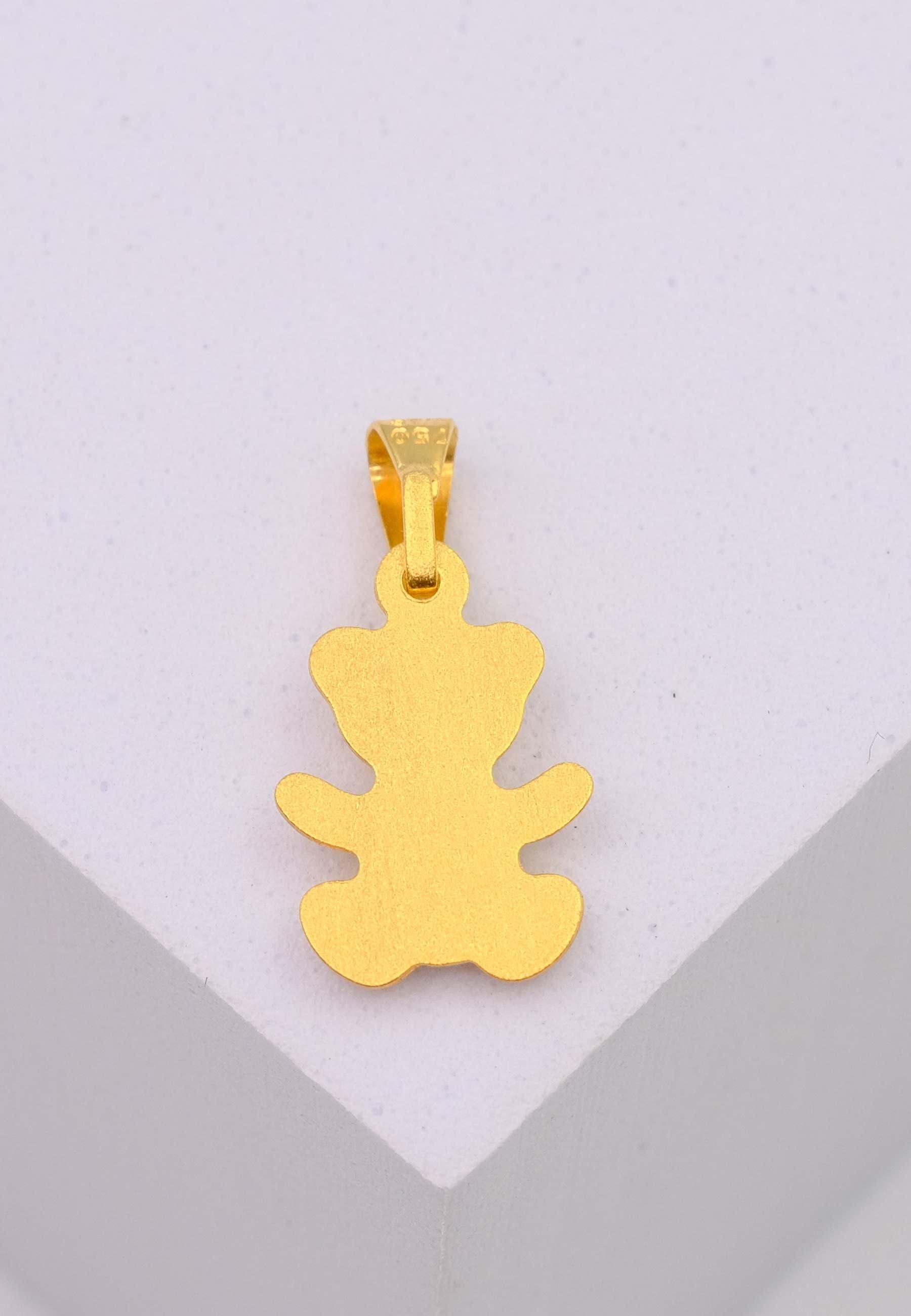 MUAU Schmuck  Anhänger Teddybär Gelbgold 750, 19x10mm 
