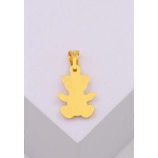 MUAU Schmuck  Anhänger Teddybär Gelbgold 750, 19x10mm 