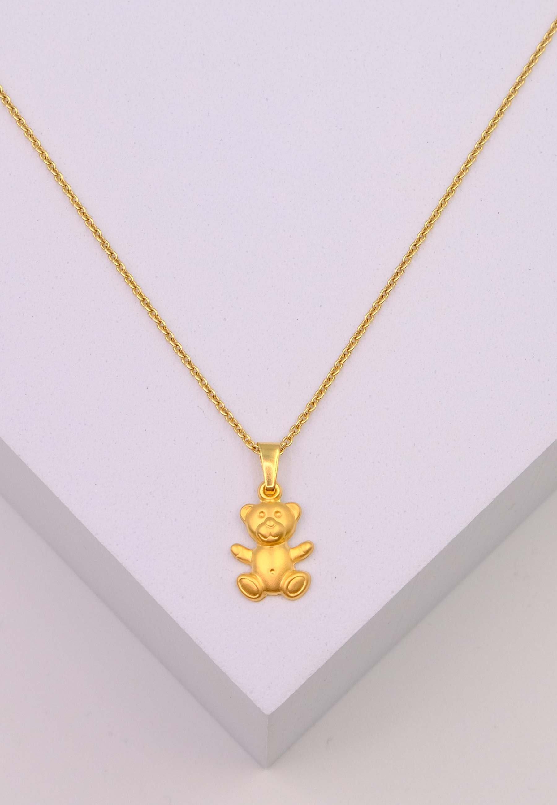 MUAU Schmuck  Anhänger Teddybär Gelbgold 750, 19x10mm 