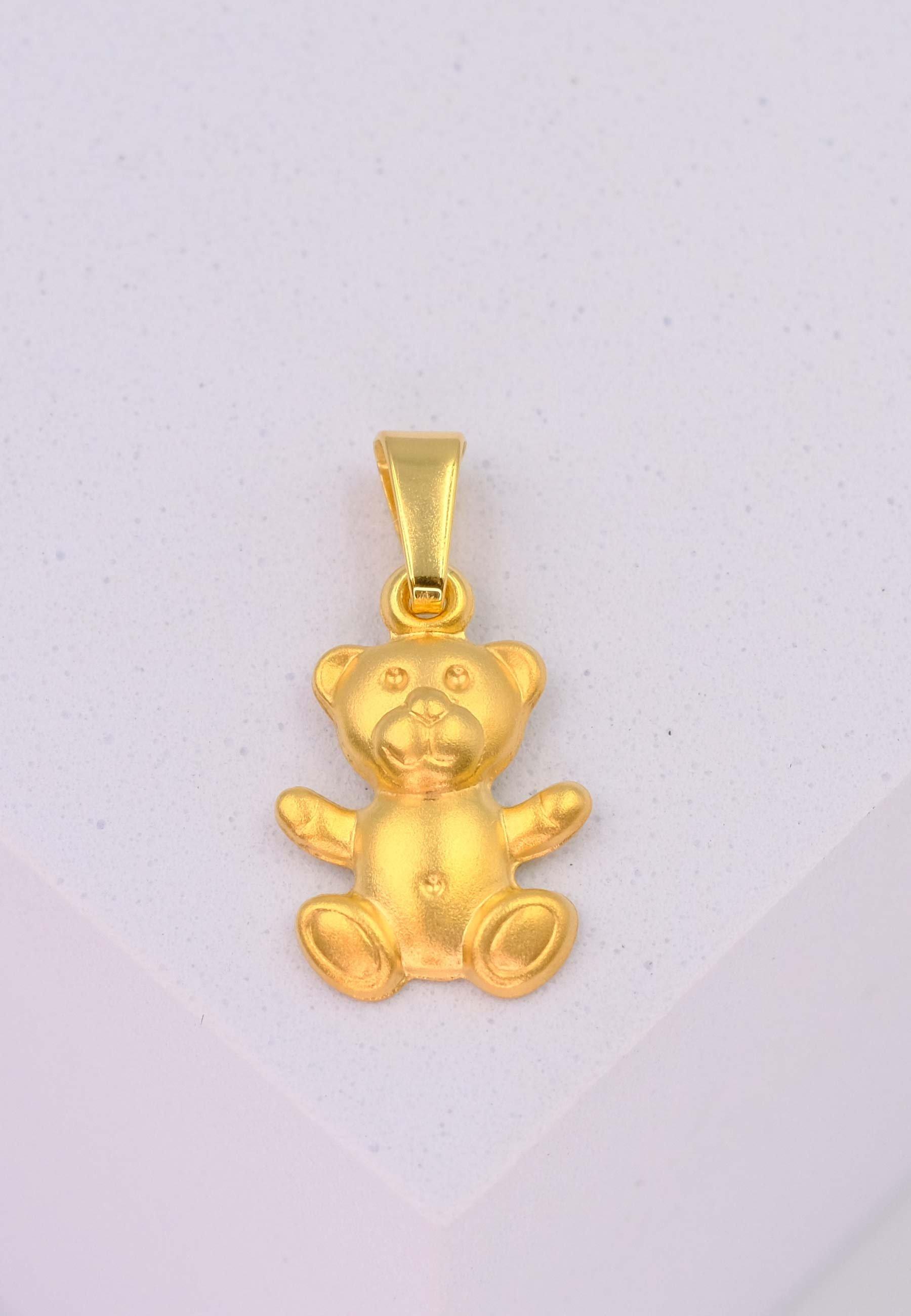 MUAU Schmuck  Anhänger Teddybär Gelbgold 750, 19x10mm 
