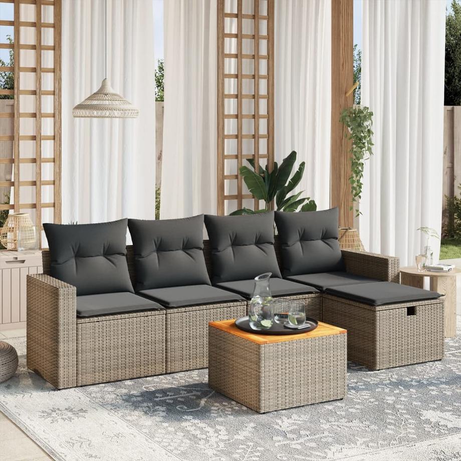 VidaXL Ensemble de canapés de jardin rotin synthétique  