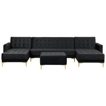 U-förmiges Sofa mit Ottomane aus Samtstoff Modern ABERDEEN