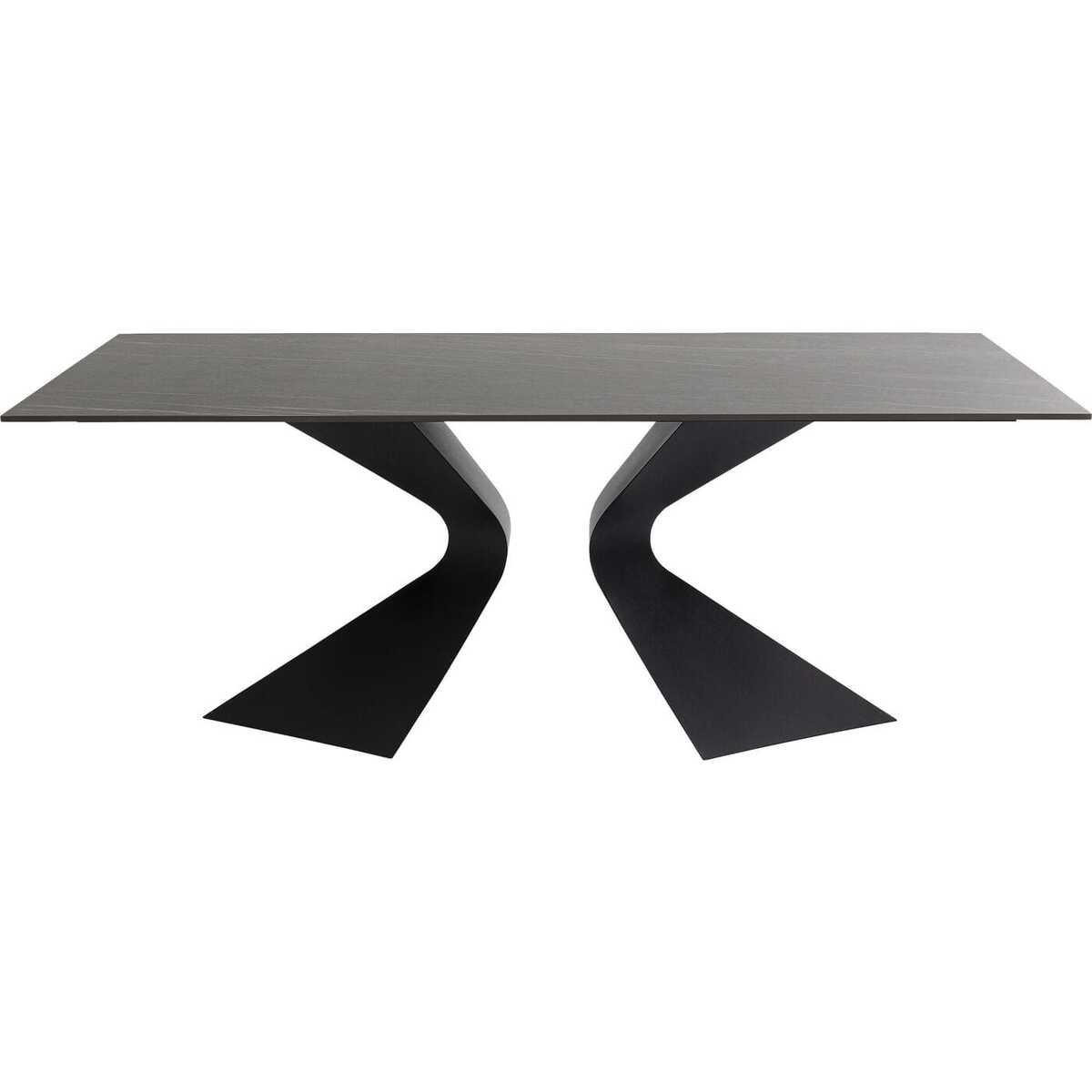 KARE Design Table Gloria noir céramique noir 200x100  