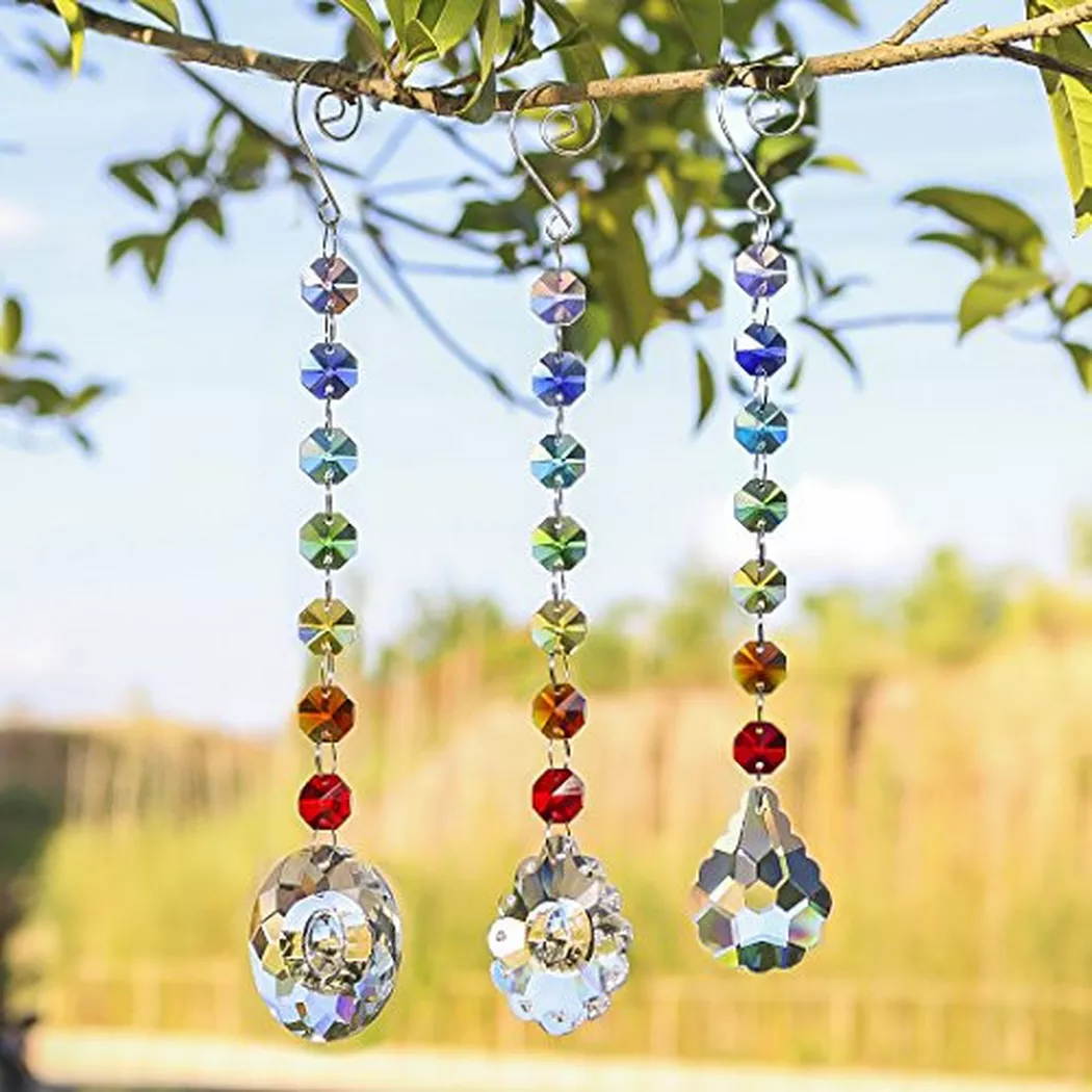 Alopini - 3 Stück Kristall-Regenbogen-Sonnenfänger,Hängender Glas-Sonnenfänger mit Chaрусс, One Size, Multicolor