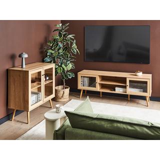 Beliani Meuble TV en Panneau de particules de bois Minimaliste ALBANY  