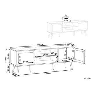 Beliani Meuble TV en Panneau de particules de bois Minimaliste ALBANY  