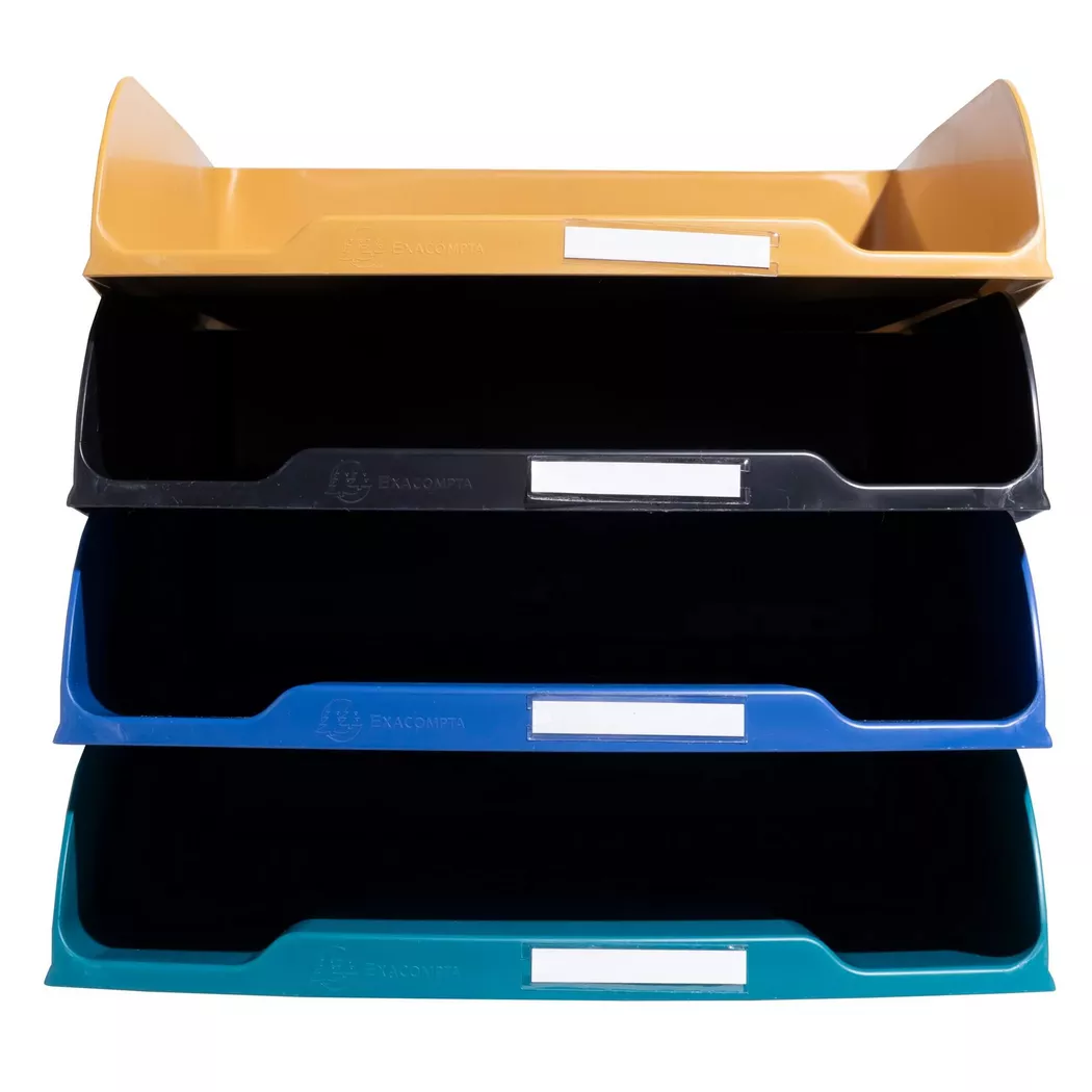 Exacompta Set of 4 Neo Deco Letter Trays Combo Assorted Colours