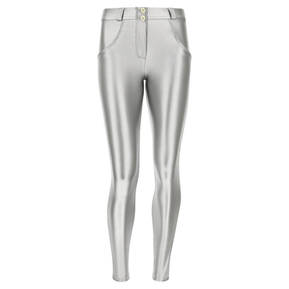 FREDDY WR.UP Pantaloni Superskinny Vita Media Effetto Metallico  
