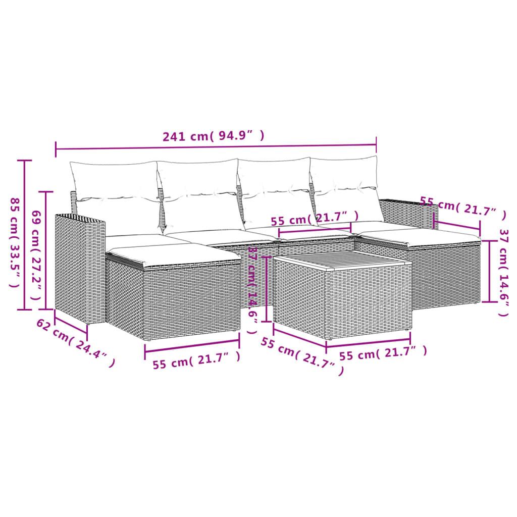 VidaXL Ensemble de canapés de jardin rotin synthétique  