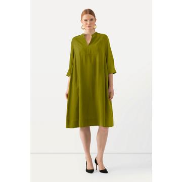 Midikleid, Struktur, A-Linie, Tunika-Ausschnitt, 3/4-Arm