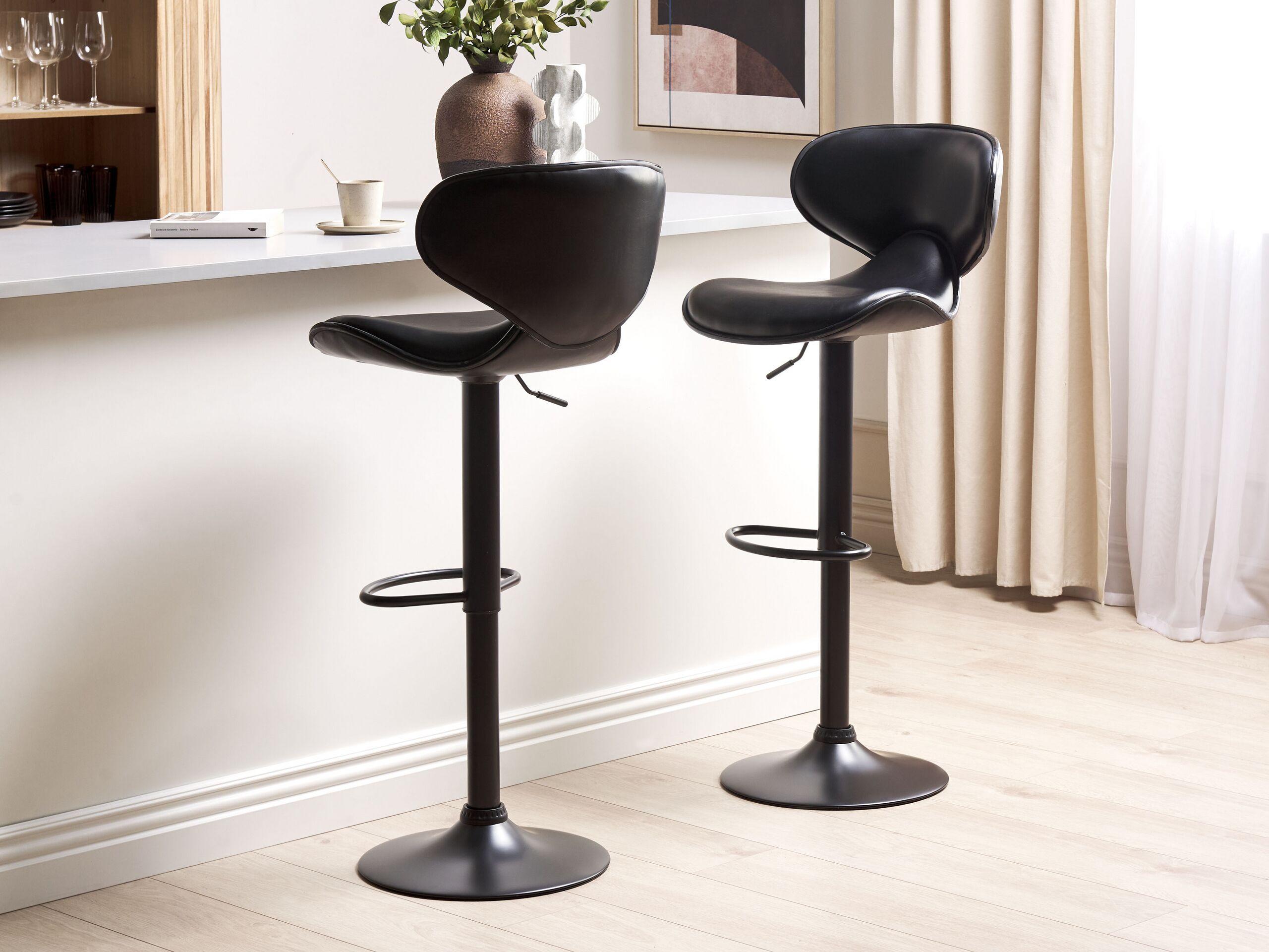 Beliani Lot de 2 tabourets de bar en Cuir PU Moderne CONWAY  