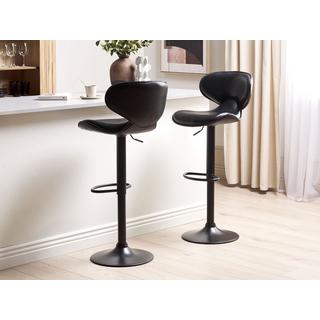 Beliani Lot de 2 tabourets de bar en Cuir PU Moderne CONWAY  